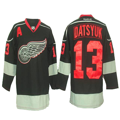 You will jump higher with Black Ice NHL Detroit Red Wings 13 Pavel Datsyuk Hockey Jersey-2012 New